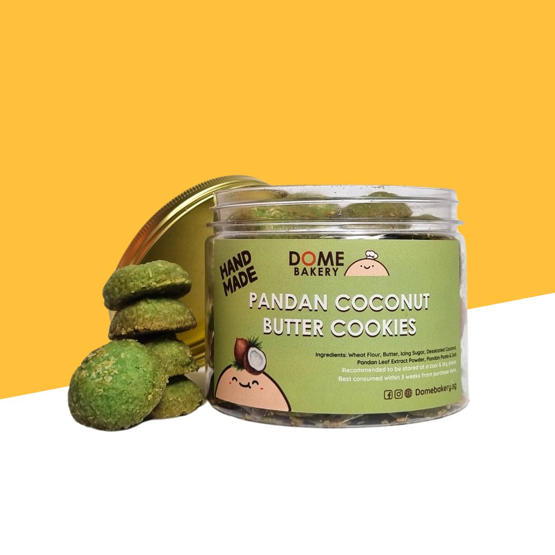 Pandan Coconut Butter Cookie Jar (Eggless) - Dome Bakery