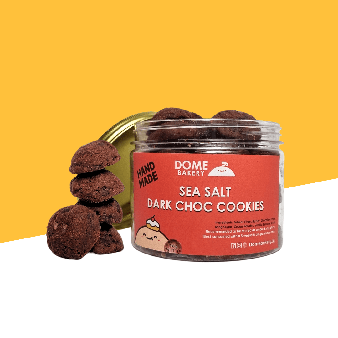 Sea Salt Dark Chocolate Butter Cookie Jar (Eggless) - Dome Bakery