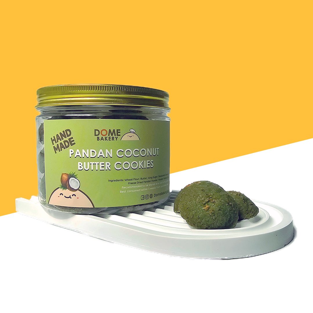 Pandan Coconut Butter Cookies (Eggless) - Dome Bakery