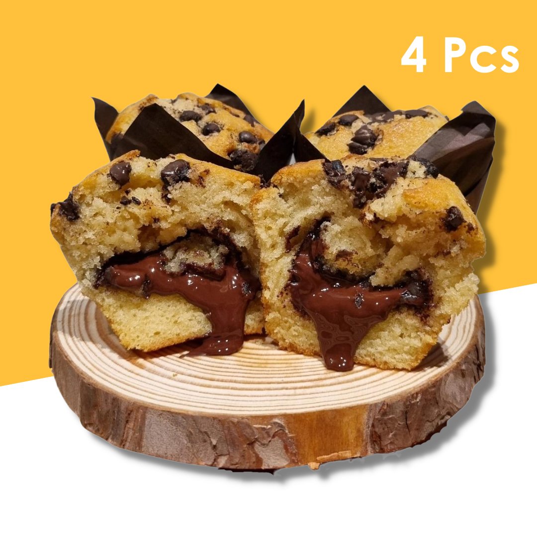 Dark Chocolate Lava Muffin Box - 4 pcs - Dome Bakery