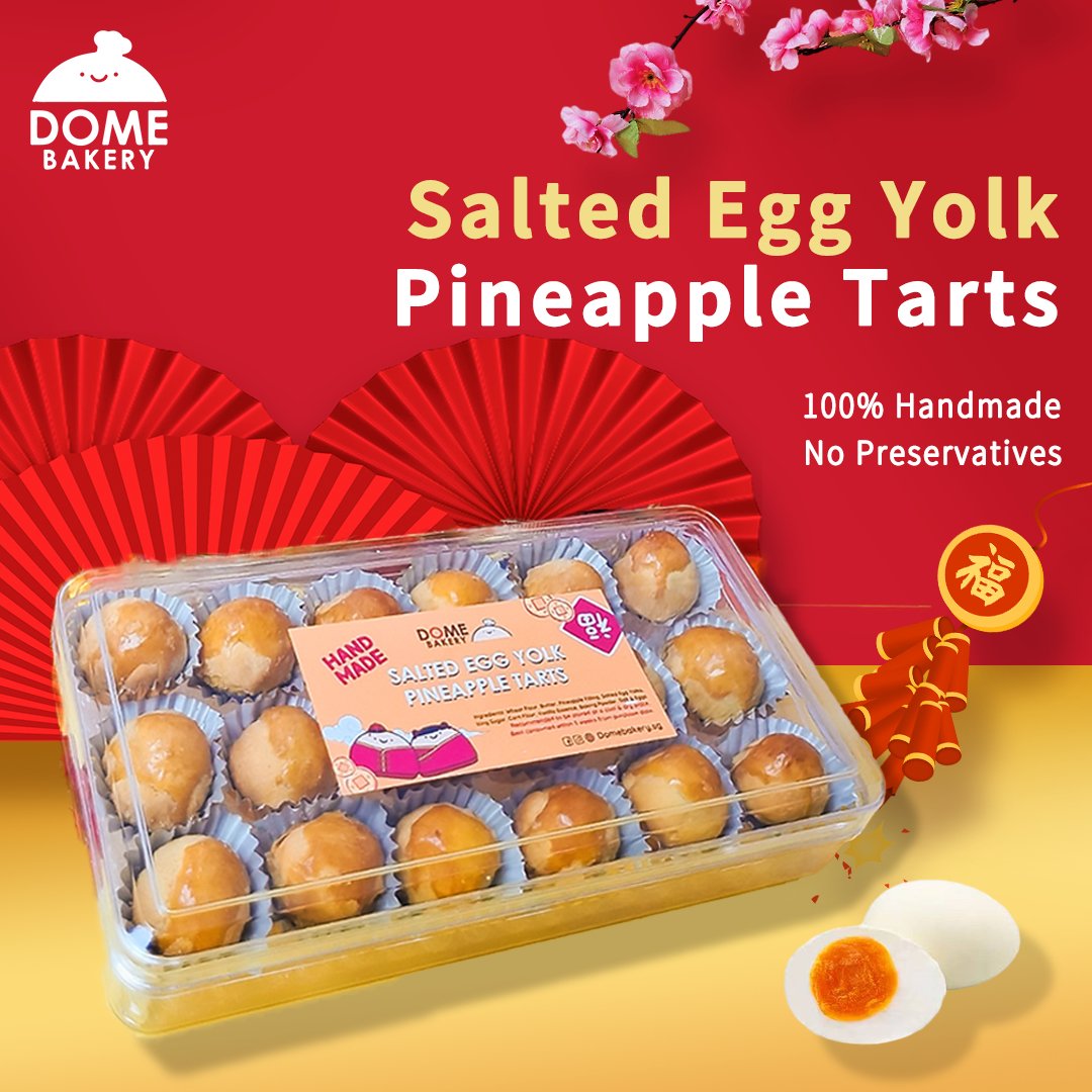 Salted Egg Yolk Pineapple Tarts - Dome Bakery